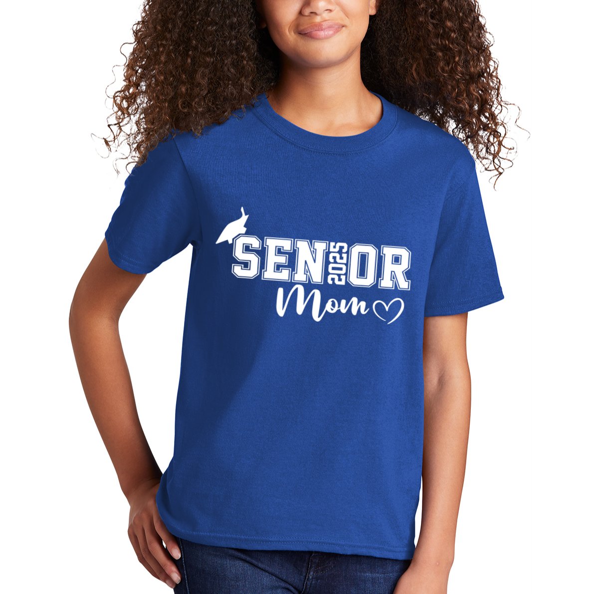 Proud Mom Cute Heart Graduate Senior 2025 Graduation Gift Kids T-Shirt