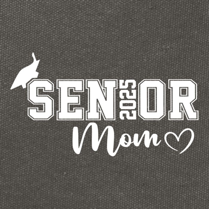 Proud Mom Cute Heart Graduate Senior 2025 Graduation Gift Cotton Canvas Backpack
