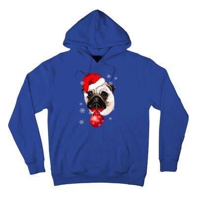 Pug Merry Christmas Funny Pug Face Santa Snow Xmas Great Gift Hoodie