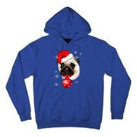 Pug Merry Christmas Funny Pug Face Santa Snow Xmas Great Gift Tall Hoodie