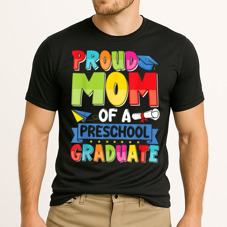 Proud Mom Class Of 2025 Preschool Pre-K Graduate Graduation Cooling Performance Crew T-Shirt