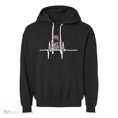 Pharmacist Medical Chemist Pharmacy Heartbeats Meds Garment-Dyed Fleece Hoodie