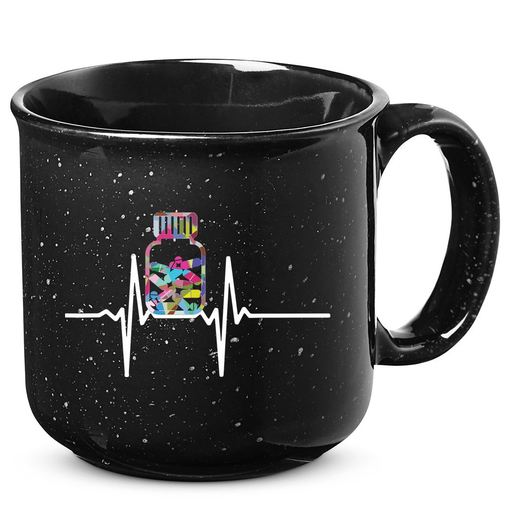 Pharmacist Medical Chemist Pharmacy Heartbeats Meds 15oz Campfire Ceramic Mug