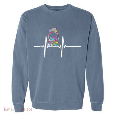 Pharmacist Medical Chemist Pharmacy Heartbeats Meds Garment-Dyed Sweatshirt