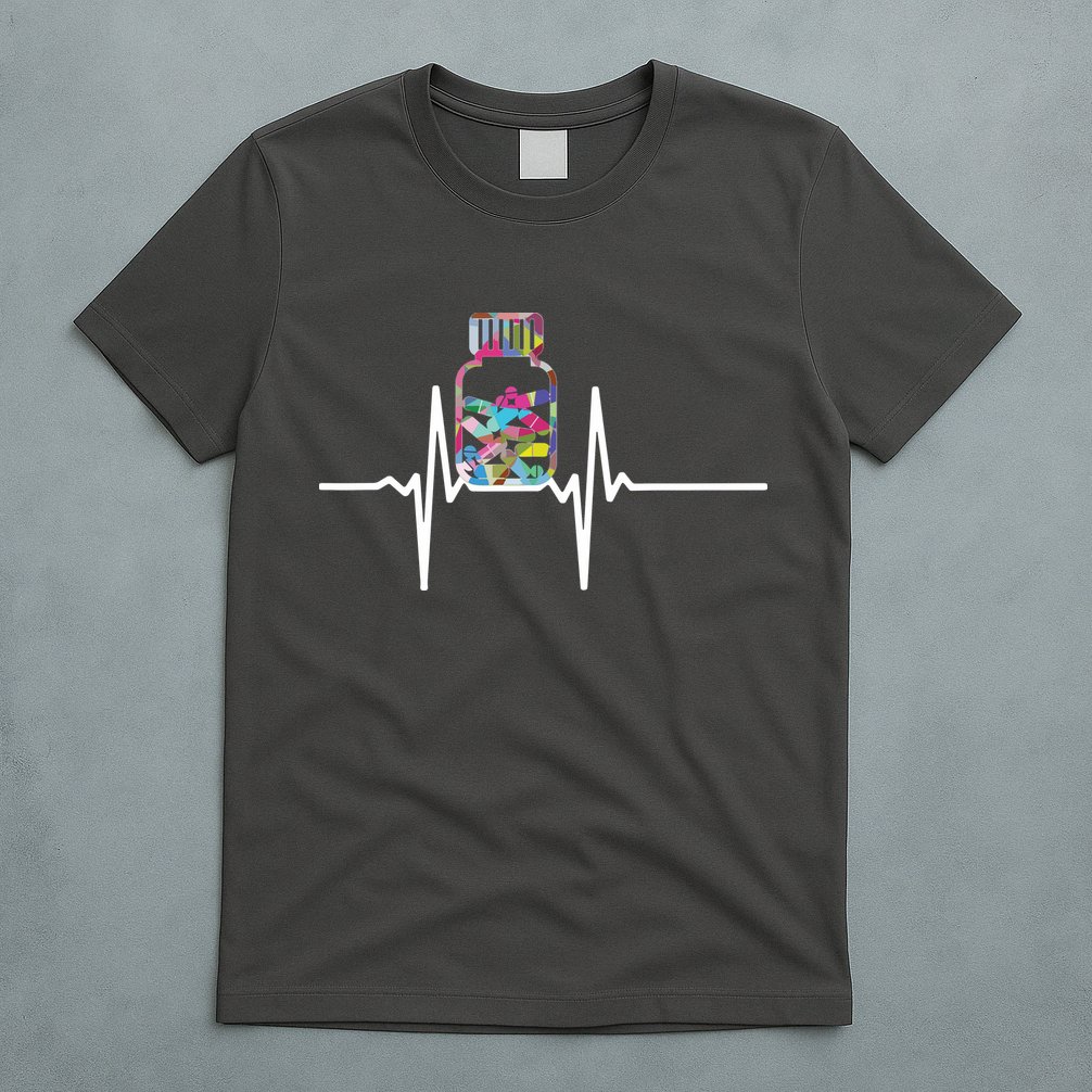 Pharmacist Medical Chemist Pharmacy Heartbeats Meds T-Shirt