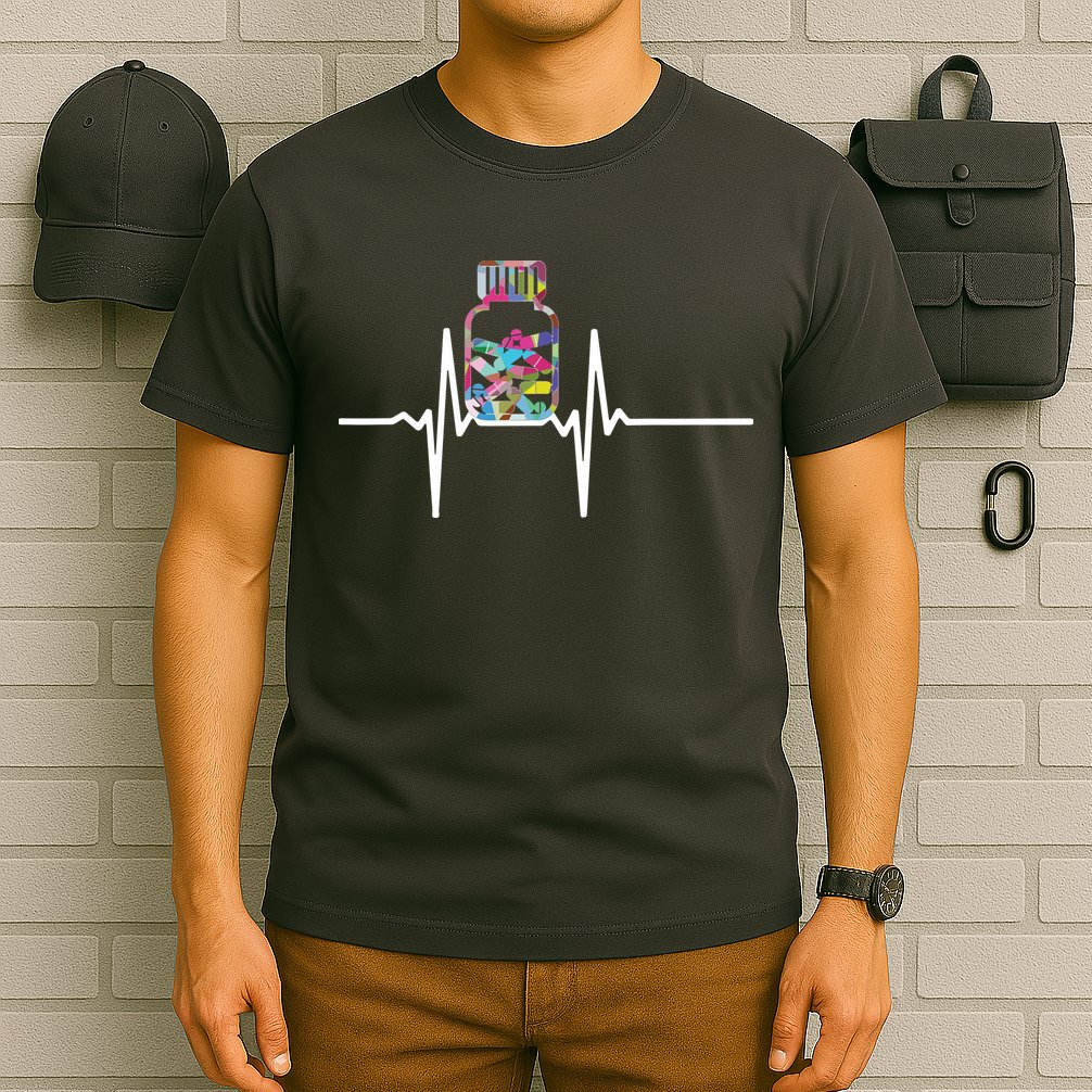 Pharmacist Medical Chemist Pharmacy Heartbeats Meds T-Shirt