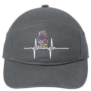 Pharmacist Medical Chemist Pharmacy Heartbeats Meds 7-Panel Snapback Hat