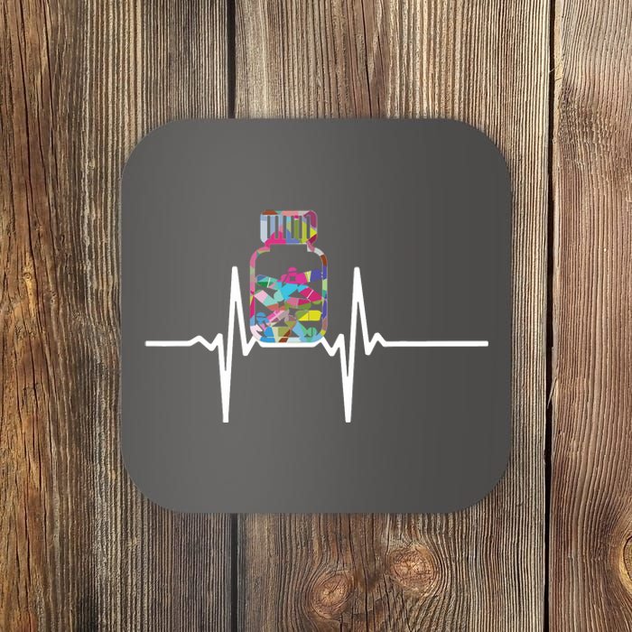 Pharmacist Medical Chemist Pharmacy Heartbeats Meds Coaster