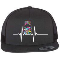 Pharmacist Medical Chemist Pharmacy Heartbeats Meds Flat Bill Trucker Hat