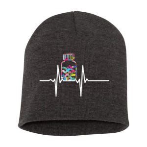 Pharmacist Medical Chemist Pharmacy Heartbeats Meds Short Acrylic Beanie