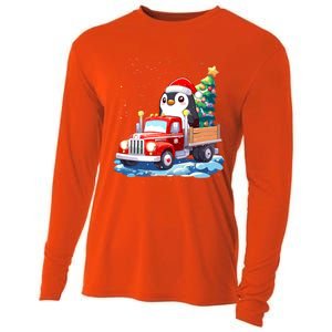 Penguin Merry Christmas Tree Truck Uglx Xmas Gift Cooling Performance Long Sleeve Crew