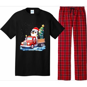 Penguin Merry Christmas Tree Truck Uglx Xmas Gift Pajama Set