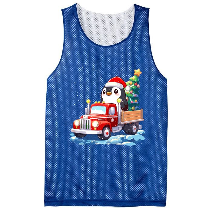 Penguin Merry Christmas Tree Truck Uglx Xmas Gift Mesh Reversible Basketball Jersey Tank