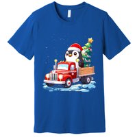 Penguin Merry Christmas Tree Truck Uglx Xmas Gift Premium T-Shirt