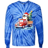 Penguin Merry Christmas Tree Truck Uglx Xmas Gift Tie-Dye Long Sleeve Shirt