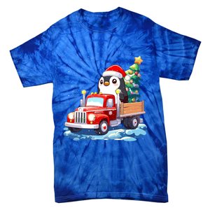 Penguin Merry Christmas Tree Truck Uglx Xmas Gift Tie-Dye T-Shirt