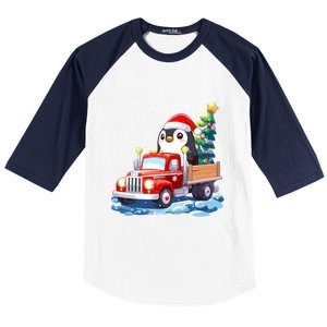 Penguin Merry Christmas Tree Truck Uglx Xmas Gift Baseball Sleeve Shirt