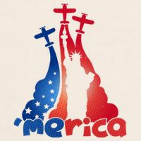 Patriotic Merica Classic Airplane Airshow Statue Of Liberty Garment-Dyed Women's Muscle Tee