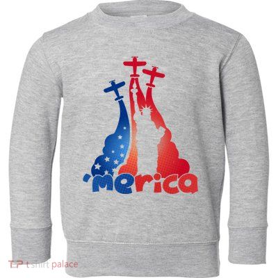 Patriotic Merica Classic Airplane Airshow Statue Of Liberty Toddler Sweatshirt