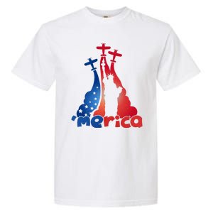 Patriotic Merica Classic Airplane Airshow Statue Of Liberty Garment-Dyed Heavyweight T-Shirt