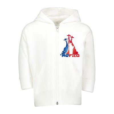 Patriotic Merica Classic Airplane Airshow Statue Of Liberty Toddler Zip Fleece Hoodie