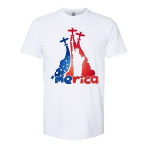 Patriotic Merica Classic Airplane Airshow Statue Of Liberty Softstyle CVC T-Shirt