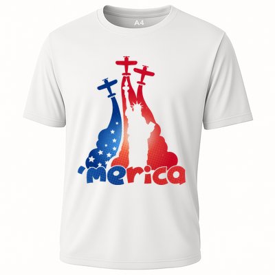 Patriotic Merica Classic Airplane Airshow Statue Of Liberty Performance Shirt