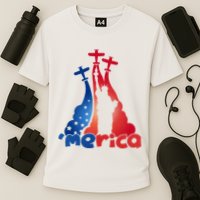 Patriotic Merica Classic Airplane Airshow Statue Of Liberty Cooling Performance Crew T-Shirt