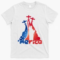 Patriotic Merica Classic Airplane Airshow Statue Of Liberty T-Shirt