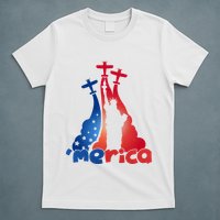 Patriotic Merica Classic Airplane Airshow Statue Of Liberty T-Shirt