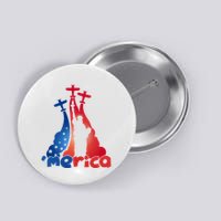 Patriotic Merica Classic Airplane Airshow Statue Of Liberty Button