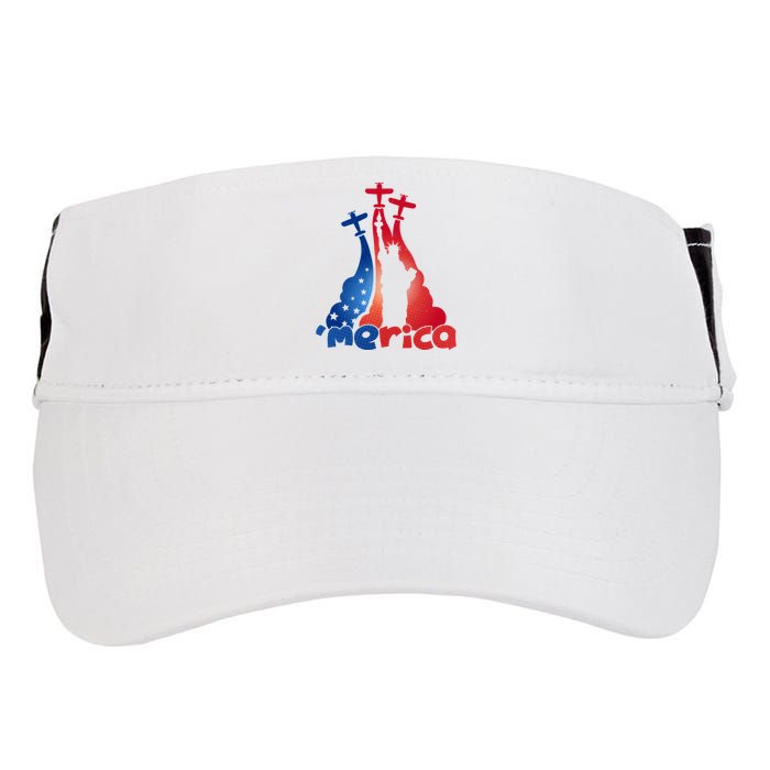 Patriotic Merica Classic Airplane Airshow Statue Of Liberty Adult Drive Performance Visor