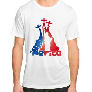 Patriotic Merica Classic Airplane Airshow Statue Of Liberty Adult ChromaSoft Performance T-Shirt