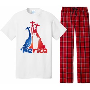 Patriotic Merica Classic Airplane Airshow Statue Of Liberty Pajama Set