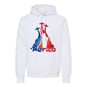 Patriotic Merica Classic Airplane Airshow Statue Of Liberty Premium Hoodie