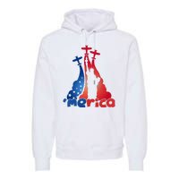 Patriotic Merica Classic Airplane Airshow Statue Of Liberty Premium Hoodie