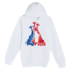 Patriotic Merica Classic Airplane Airshow Statue Of Liberty Premium Pullover Hoodie