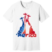 Patriotic Merica Classic Airplane Airshow Statue Of Liberty Premium T-Shirt