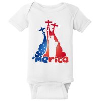 Patriotic Merica Classic Airplane Airshow Statue Of Liberty Baby Bodysuit