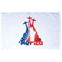 Patriotic Merica Classic Airplane Airshow Statue Of Liberty Microfiber Hand Towel