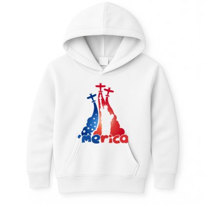 Patriotic Merica Classic Airplane Airshow Statue Of Liberty Kids Hoodie