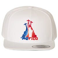 Patriotic Merica Classic Airplane Airshow Statue Of Liberty Wool Snapback Cap