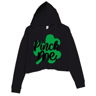 Pinch Me Clover St Patricks Day Crop Fleece Hoodie