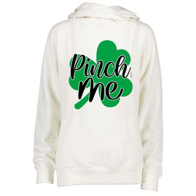 Pinch Me Clover St Patricks Day Womens Funnel Neck Pullover Hood