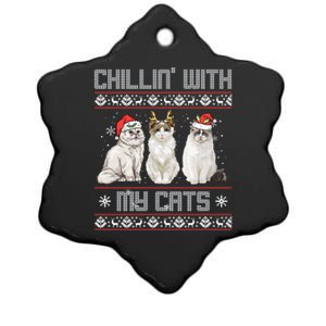 Pawsitively Meowy Cute Gift Funny Christmas Cat Meaningful Gift Ceramic Star Ornament