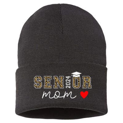 Proud Mom Class of 2024 Senior Graduate mothers day 24 grad Sustainable Knit Beanie