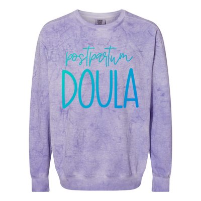 Postpartum Midwife Doula Delivery Labor Coach Cute Gift Colorblast Crewneck Sweatshirt