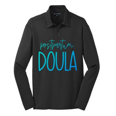 Postpartum Midwife Doula Delivery Labor Coach Cute Gift Silk Touch Performance Long Sleeve Polo