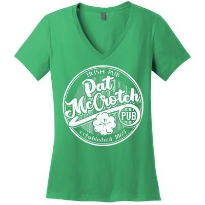 PAT McCROTCH Dirty Adult Irish ST PATRICKS DAY Women's V-Neck T-Shirt