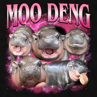 Pink Moo Deng Meme Hippo Funny Ladies PosiCharge Tri-Blend Wicking Tank